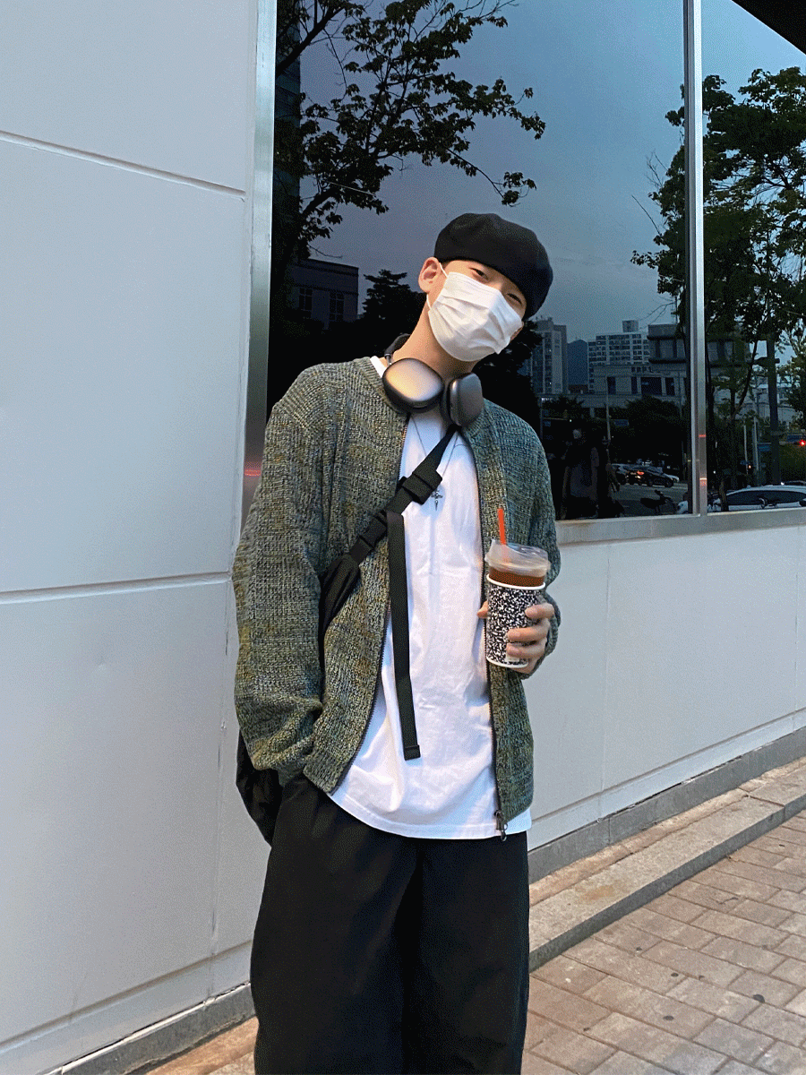 [MD추천] Two-way Mix Knit Zip-up
